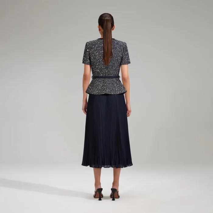 Dresses Woman SelfPortrait Navy Guipure Lace Midi Dress Dresses Woman SelfPortrait Navy Guipure Lace Midi Dress