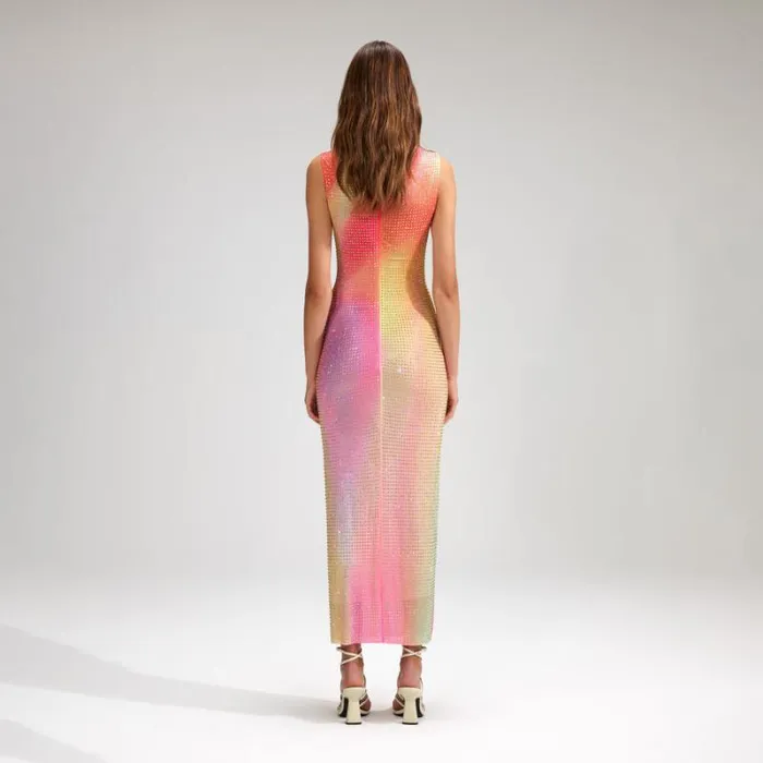 Dresses Woman SelfPortrait Ombre Mesh Midi Dress Dresses Woman SelfPortrait Ombre Mesh Midi Dress