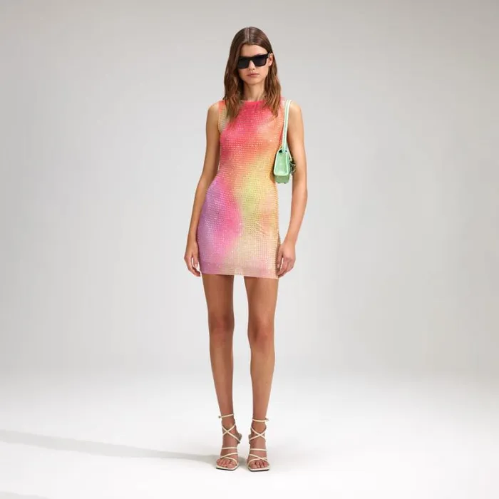 Dresses Woman SelfPortrait Ombre Mesh Midi Dress Dresses Woman SelfPortrait Ombre Mesh Midi Dress