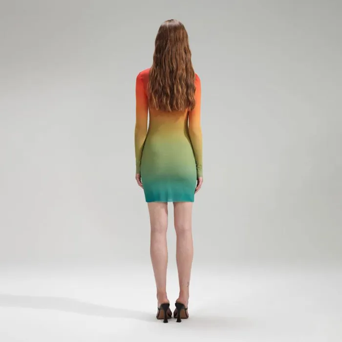 Dresses Woman SelfPortrait Ombre Mesh Midi Dress Dresses Woman SelfPortrait Ombre Mesh Midi Dress
