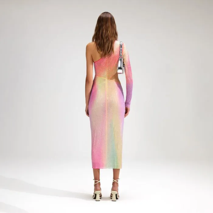 Dresses Woman SelfPortrait Ombre Mesh Midi Dress Dresses Woman SelfPortrait Ombre Mesh Midi Dress