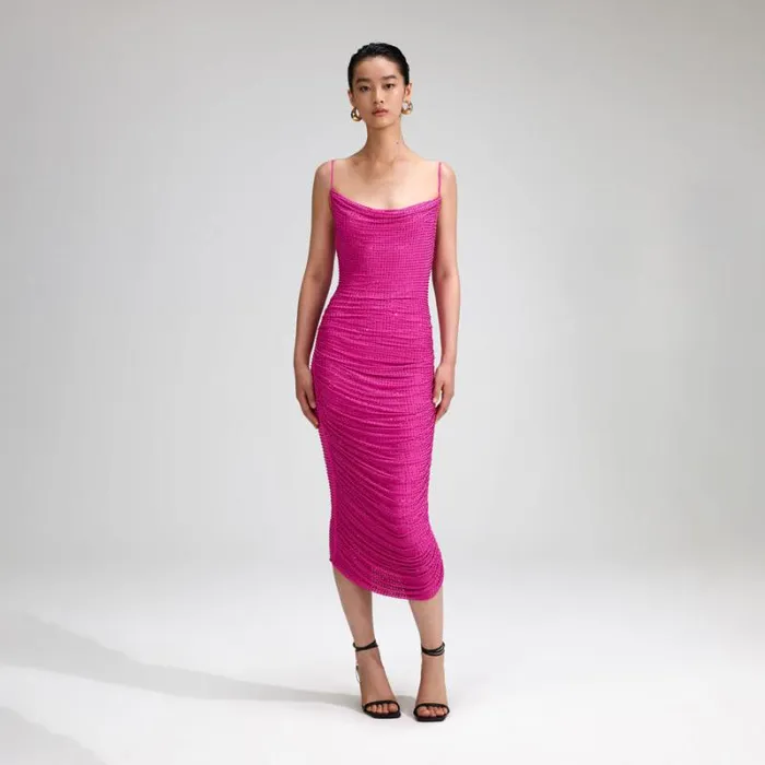 Dresses Woman SelfPortrait Ombre Mesh Midi Dress Dresses Woman SelfPortrait Ombre Mesh Midi Dress