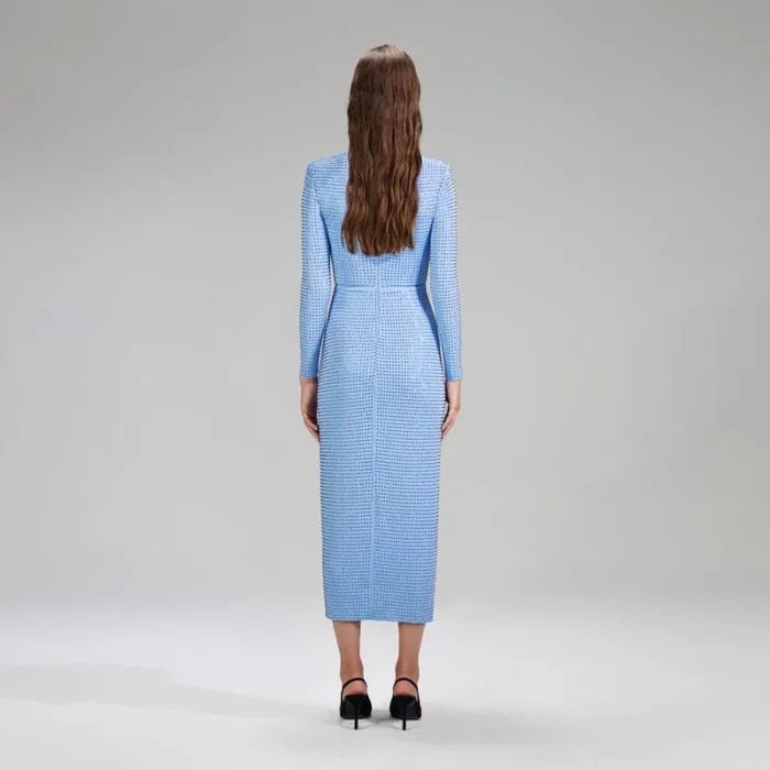 Dresses Woman SelfPortrait Orange Crepe Midi Dress With Trim Dresses Woman SelfPortrait Orange Crepe Midi Dress With Trim
