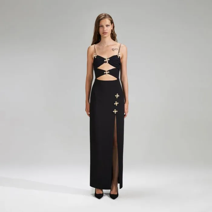 Dresses Woman SelfPortrait Orange Crepe Midi Dress With Trim Dresses Woman SelfPortrait Orange Crepe Midi Dress With Trim