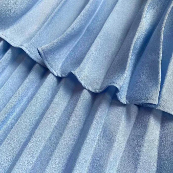 Dresses Woman SelfPortrait Pastel Blue Ruffled Bib Maxi Dress Dresses Woman SelfPortrait Pastel Blue Ruffled Bib Maxi Dress
