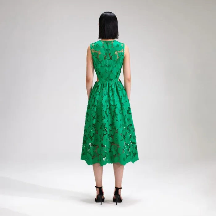 Dresses Woman SelfPortrait Pink 3D Cotton Lace Midi Dress Dresses Woman SelfPortrait Pink 3D Cotton Lace Midi Dress