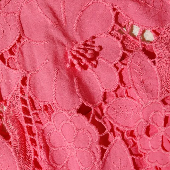 Dresses Woman SelfPortrait Pink 3D Cotton Lace Midi Dress Dresses Woman SelfPortrait Pink 3D Cotton Lace Midi Dress