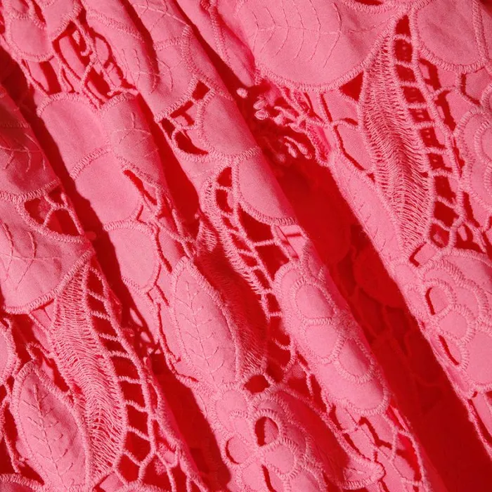 Dresses Woman SelfPortrait Pink 3D Cotton Lace Midi Dress Dresses Woman SelfPortrait Pink 3D Cotton Lace Midi Dress