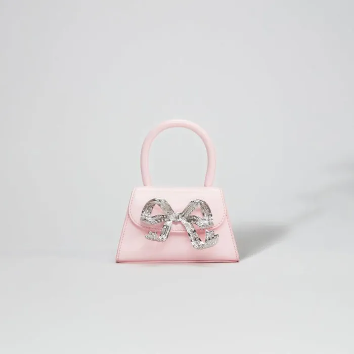Dresses Woman SelfPortrait Pink Boucle Bow Mini Dress Dresses Woman SelfPortrait Pink Boucle Bow Mini Dress