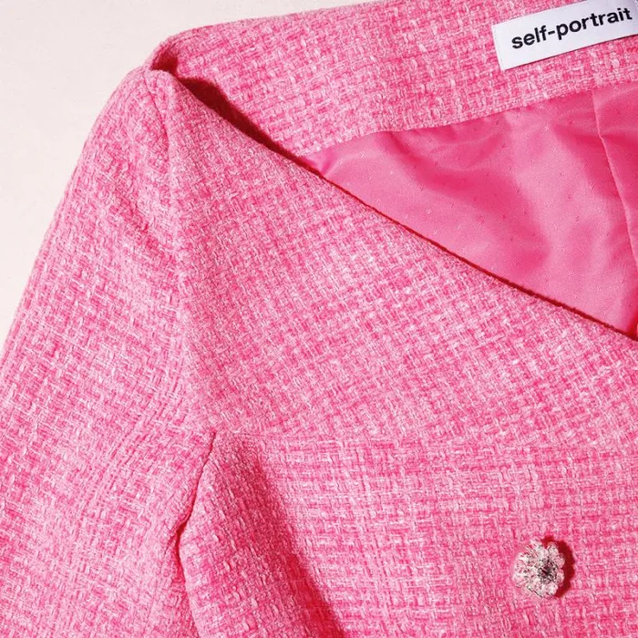 Dresses Woman SelfPortrait Pink Boucle Mini Dress Dresses Woman SelfPortrait Pink Boucle Mini Dress