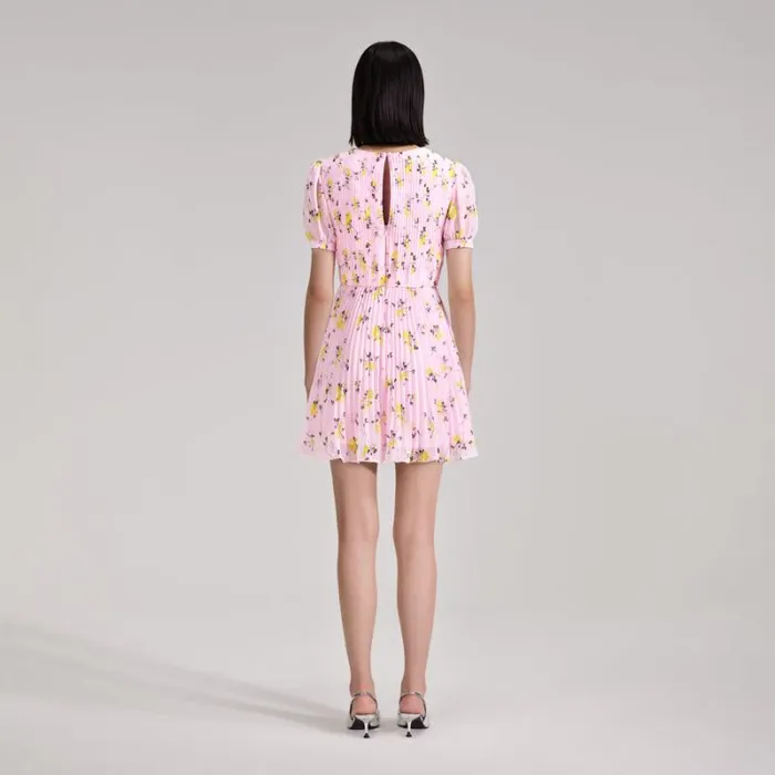Dresses Woman SelfPortrait Pink Floral Print Mini Dress Dresses Woman SelfPortrait Pink Floral Print Mini Dress