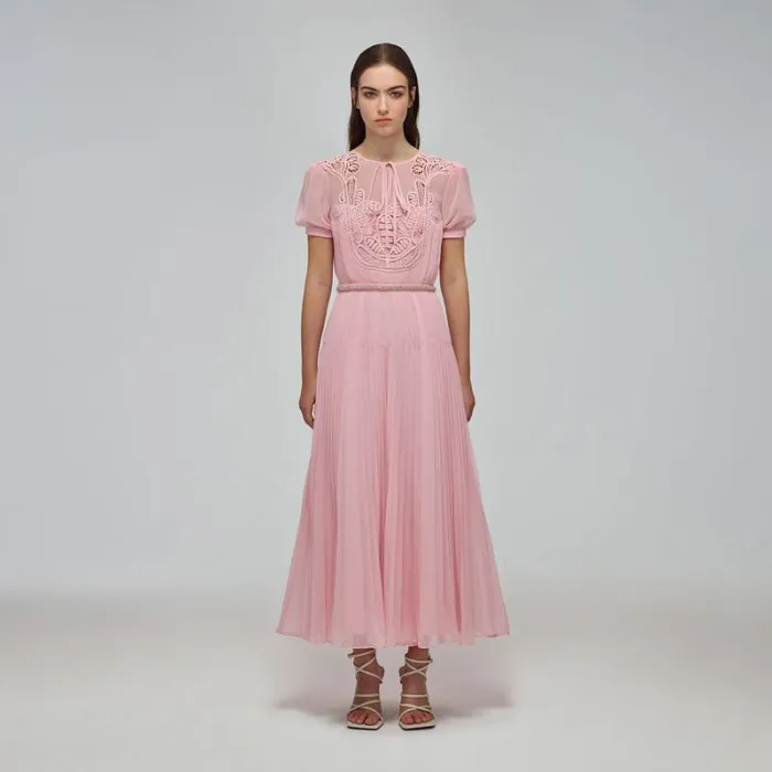 Dresses Woman SelfPortrait Pink Magnolia Lace Maxi Dress Dresses Woman SelfPortrait Pink Magnolia Lace Maxi Dress