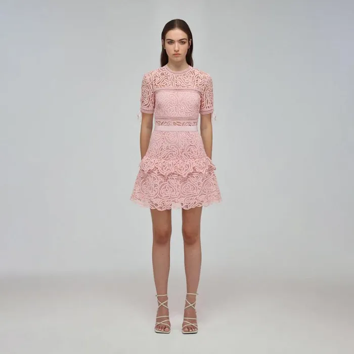 Dresses Woman SelfPortrait Pink Magnolia Lace Maxi Dress Dresses Woman SelfPortrait Pink Magnolia Lace Maxi Dress