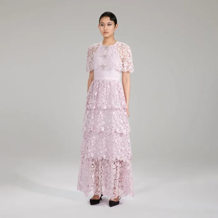 Dresses Woman SelfPortrait Pink Magnolia Lace Maxi Dress Dresses Woman SelfPortrait Pink Magnolia Lace Maxi Dress