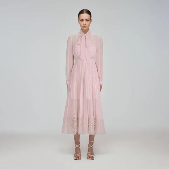 Dresses Woman SelfPortrait Pink Magnolia Lace Maxi Dress Dresses Woman SelfPortrait Pink Magnolia Lace Maxi Dress