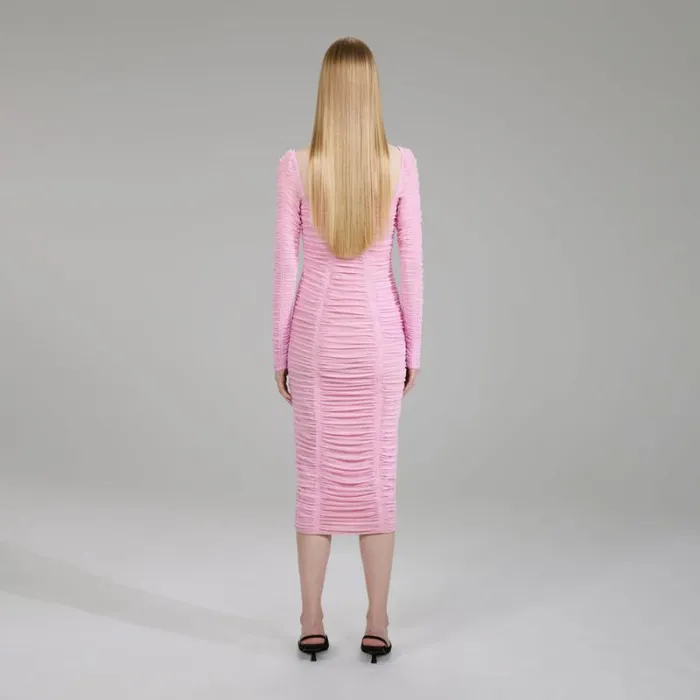 Dresses Woman SelfPortrait Pink Mesh Mini Dress Dresses Woman SelfPortrait Pink Mesh Mini Dress