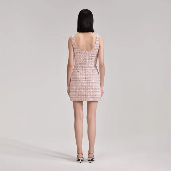 Dresses Woman SelfPortrait Pink Sequin Boucle Mini Dress Dresses Woman SelfPortrait Pink Sequin Boucle Mini Dress