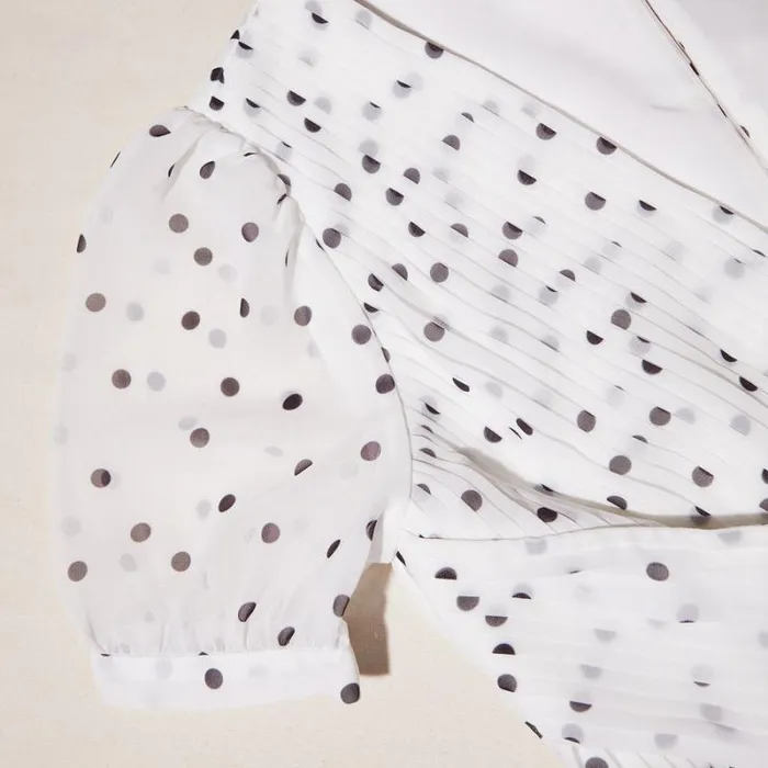 Dresses Woman SelfPortrait Polka Dot Chiffon Crossover Midi Dress Dresses Woman SelfPortrait Polka Dot Chiffon Crossover Midi Dress
