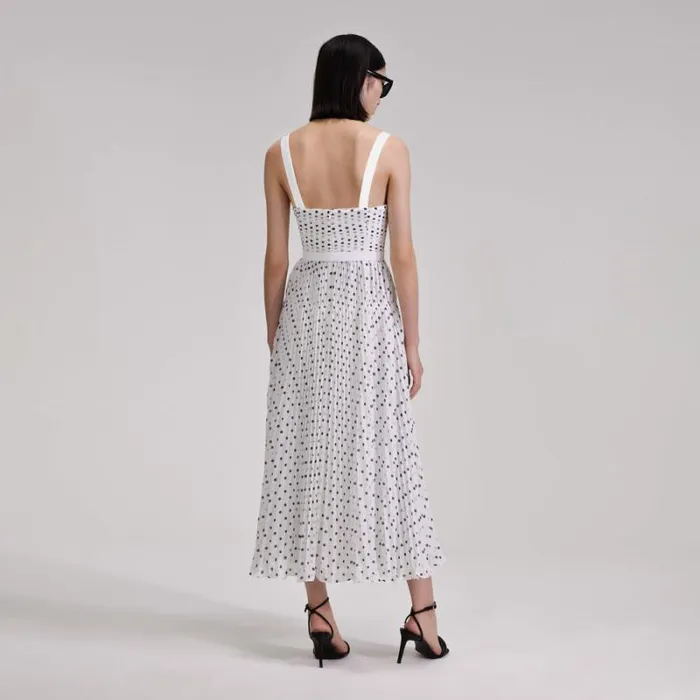 Dresses Woman SelfPortrait Polka Dot Chiffon Midi Dress Dresses Woman SelfPortrait Polka Dot Chiffon Midi Dress
