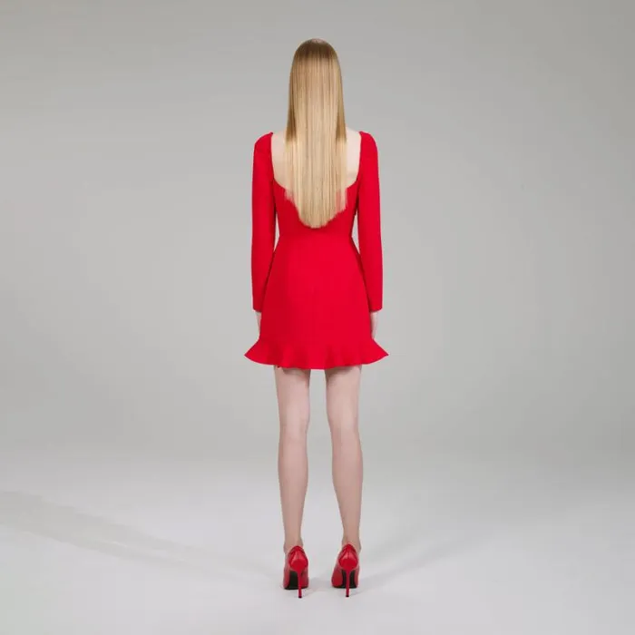 Dresses Woman SelfPortrait Red Crepe Bow Mini Dress Dresses Woman SelfPortrait Red Crepe Bow Mini Dress