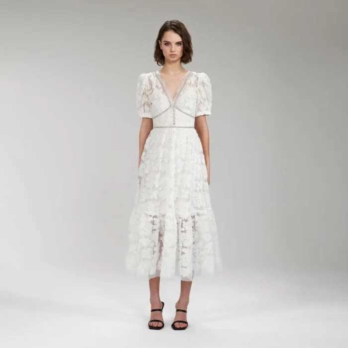 Dresses Woman SelfPortrait Ribbon Lace Midi Dress