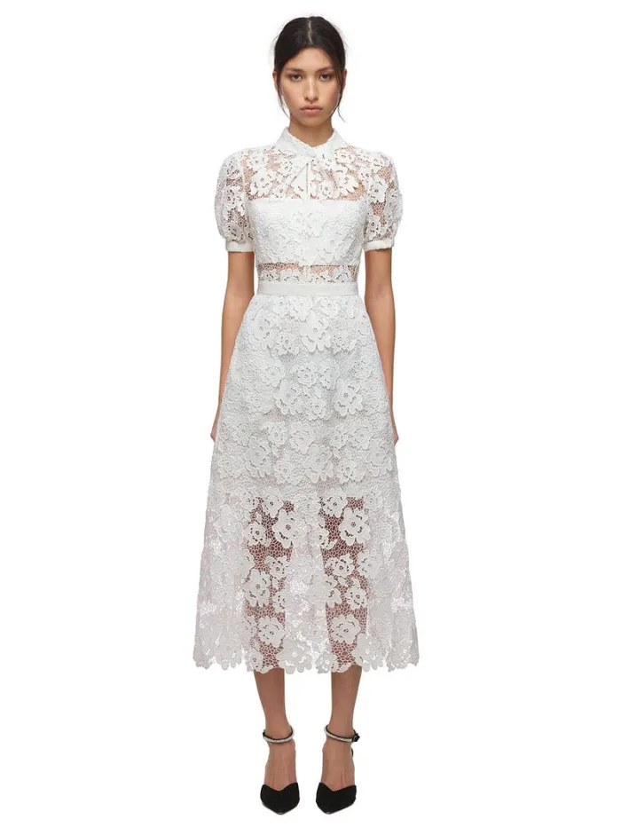 Dresses Woman SelfPortrait Ribbon Lace Midi Dress Dresses Woman SelfPortrait Ribbon Lace Midi Dress