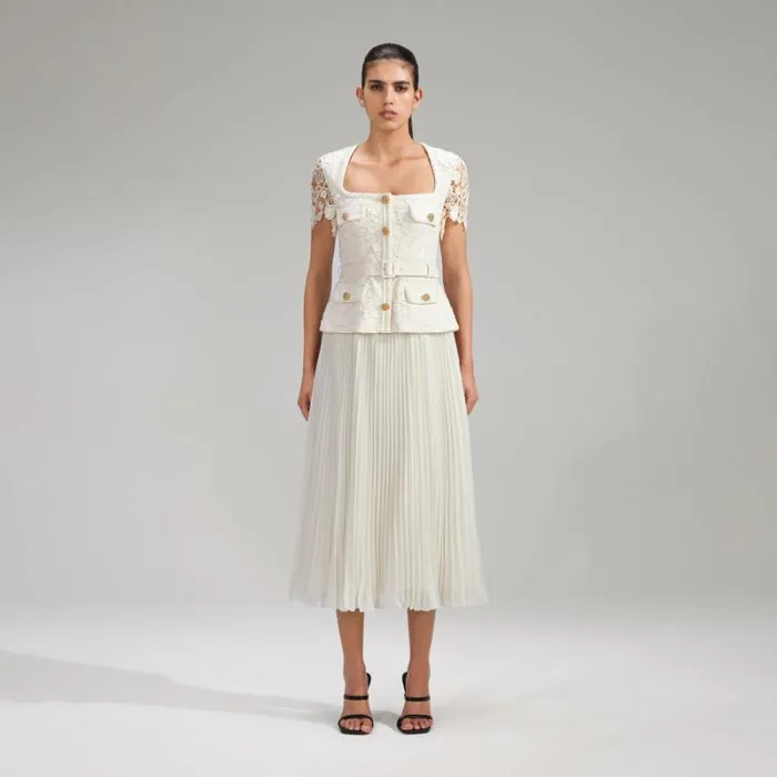 Dresses Woman SelfPortrait Ribbon Lace Midi Dress Dresses Woman SelfPortrait Ribbon Lace Midi Dress