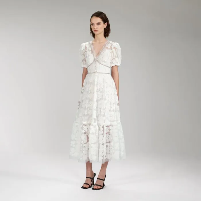 Dresses Woman SelfPortrait Ribbon Lace Midi Dress Dresses Woman SelfPortrait Ribbon Lace Midi Dress