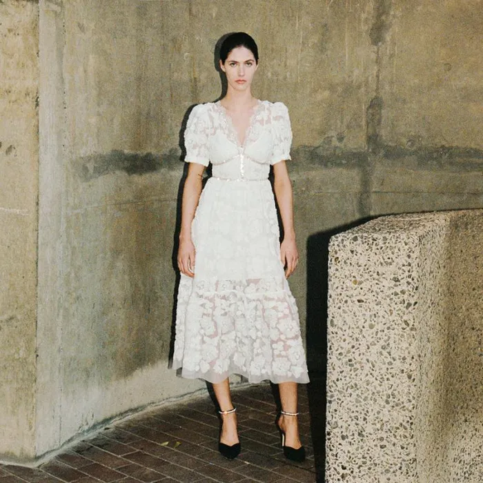 Dresses Woman SelfPortrait Ribbon Lace Midi Dress Dresses Woman SelfPortrait Ribbon Lace Midi Dress