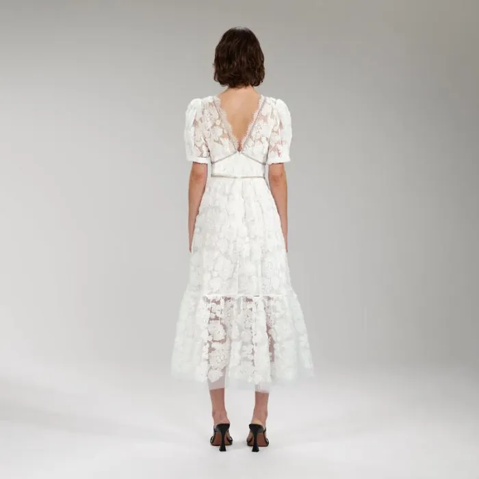 Dresses Woman SelfPortrait Ribbon Lace Midi Dress Dresses Woman SelfPortrait Ribbon Lace Midi Dress
