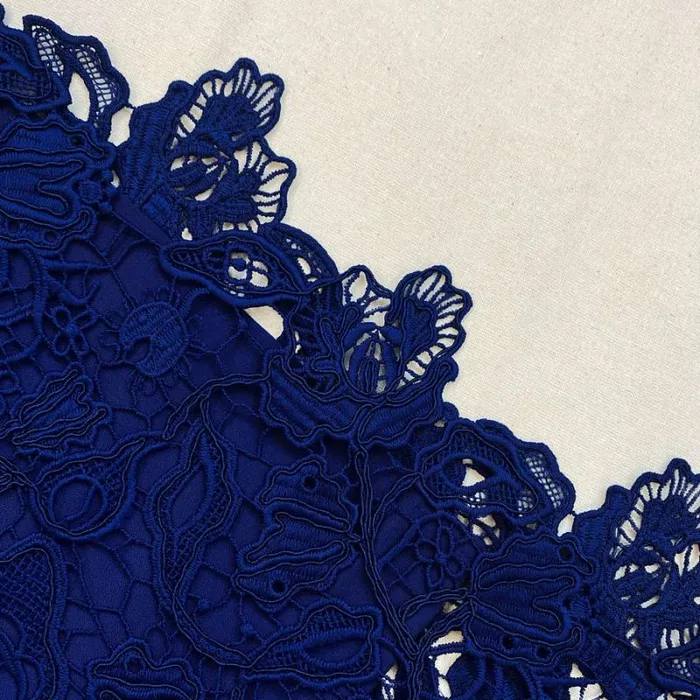 Dresses Woman SelfPortrait Royal Blue Guipure Lace Midi Dress Dresses Woman SelfPortrait Royal Blue Guipure Lace Midi Dress
