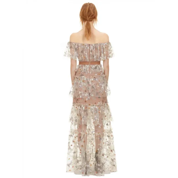 Dresses Woman SelfPortrait Star Mesh Midi Dress Dresses Woman SelfPortrait Star Mesh Midi Dress