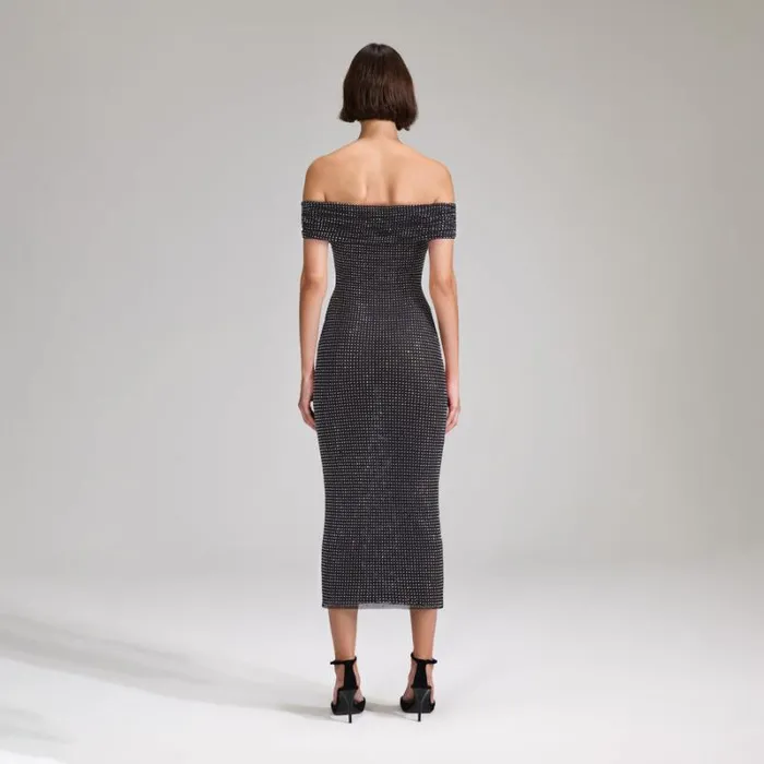 Dresses Woman SelfPortrait Tan Rhinestone Off Shoulder Fishnet Maxi Dress Dresses Woman SelfPortrait Tan Rhinestone Off Shoulder Fishnet Maxi Dress