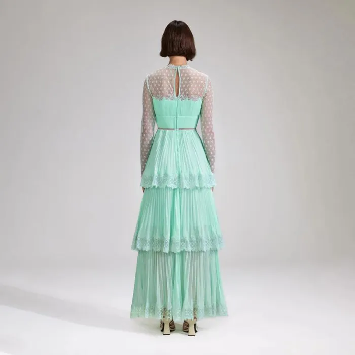 Dresses Woman SelfPortrait White Chiffon Tiered Midi Dress Dresses Woman SelfPortrait White Chiffon Tiered Midi Dress