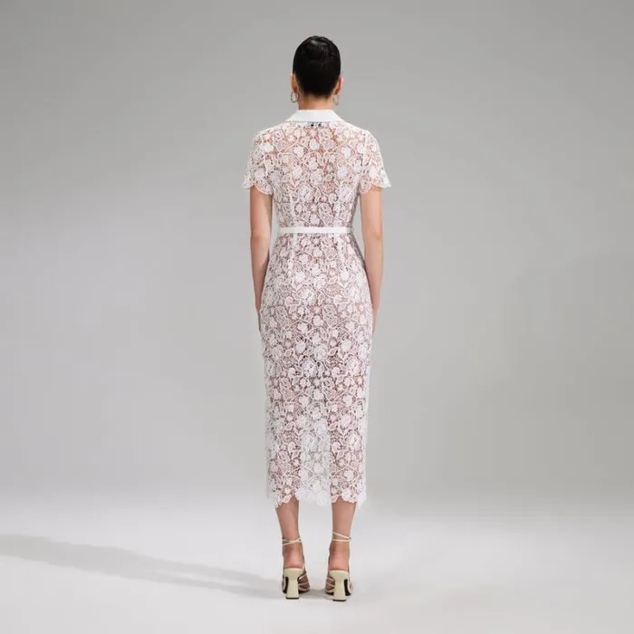 Dresses Woman SelfPortrait White Fine Lace Maxi Dress Dresses Woman SelfPortrait White Fine Lace Maxi Dress