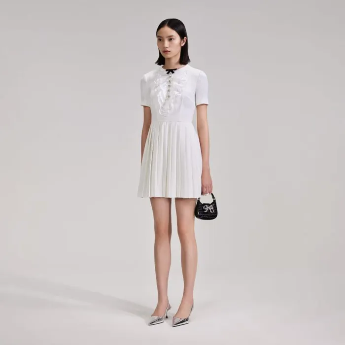 Dresses Woman SelfPortrait White Lace Bib Mini Dress Dresses Woman SelfPortrait White Lace Bib Mini Dress