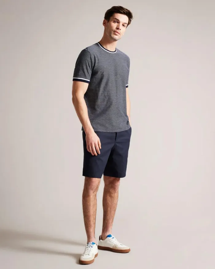 Elasticated Cotton Shorts Navy Men Ted Baker Clothing Elasticated Cotton Shorts Navy Men Ted Baker Clothing