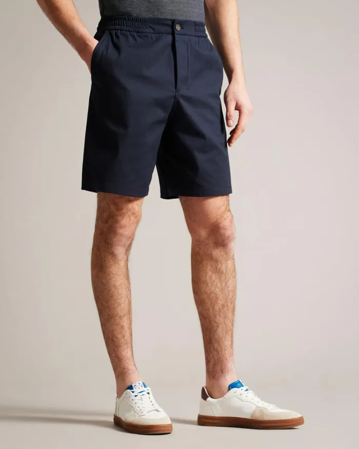 Elasticated Cotton Shorts Navy Men Ted Baker Clothing Elasticated Cotton Shorts Navy Men Ted Baker Clothing