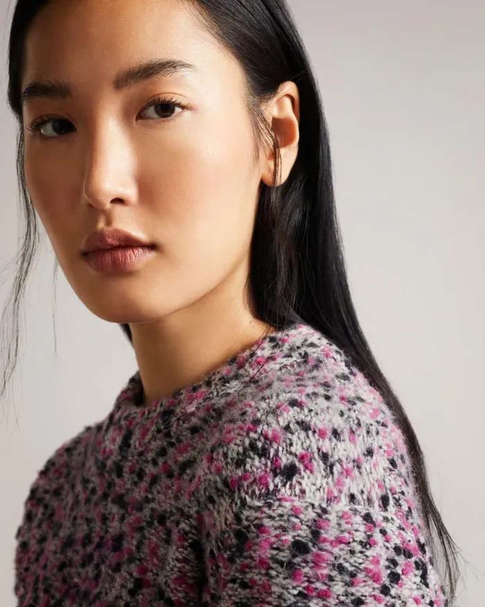 Engineered Cropped Jumper DeepPink Women Ted Baker Sweaters