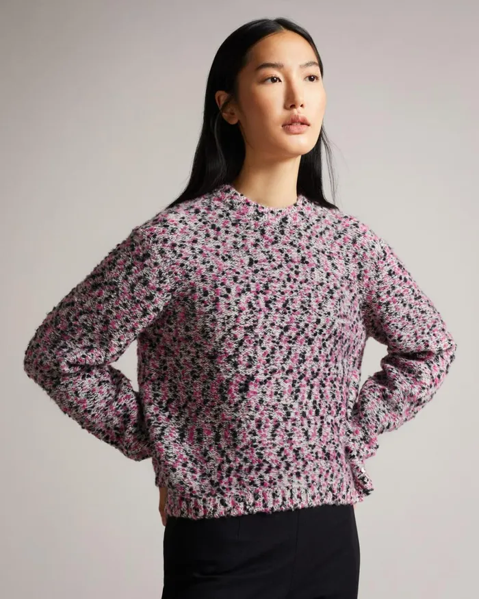 Engineered Cropped Jumper DeepPink Women Ted Baker Sweaters