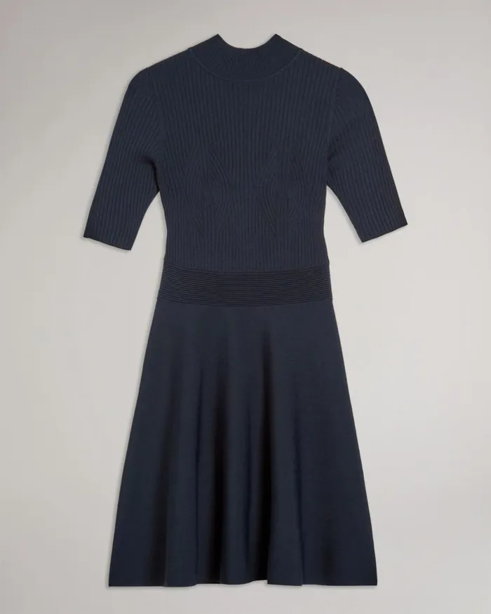 Engineered Skater Dress Dark Blue Women Ted Baker Dresses