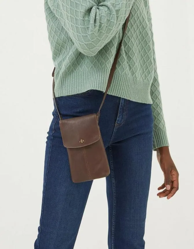 Fatface Bags and Purses Bronte Bee Phone Bag Chocolate Brown 8211 Women