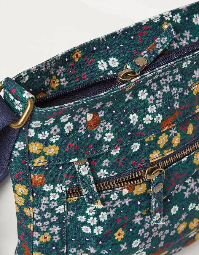 Fatface Bags and Purses Printed Canvas Crossbody Bag Navy 8211 Women