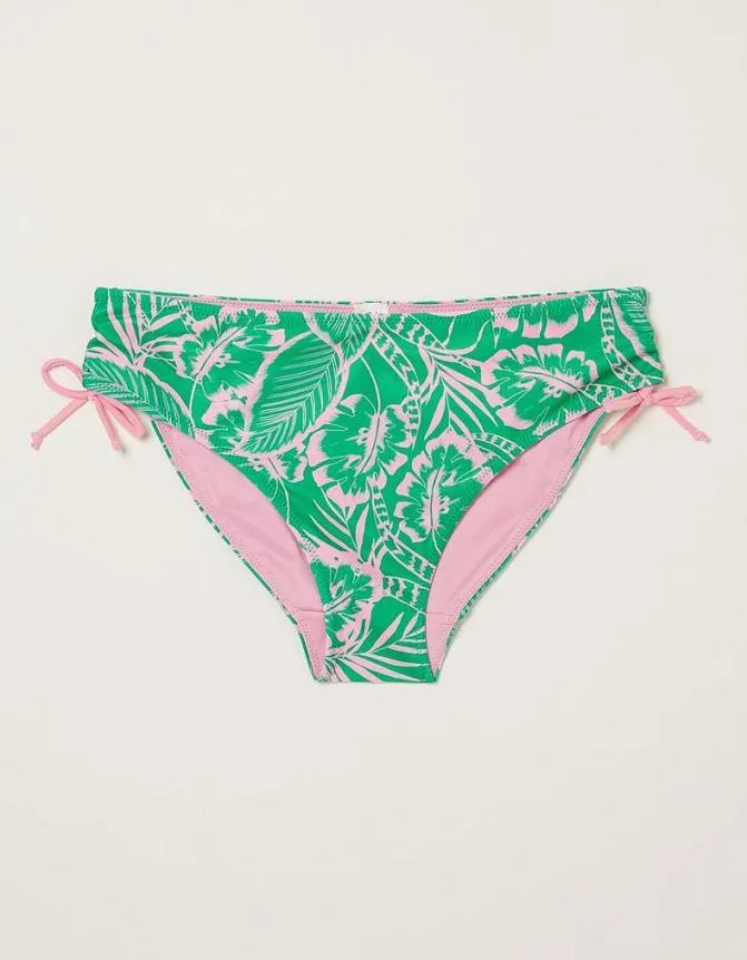 Fatface Beachwear and Swimwear Tropical Leaves Bikini Bottoms Bright Green 8211 Women