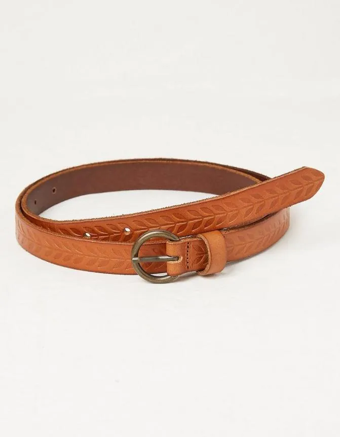 Fatface Belts Embossed Leaf Leather Belt Tan 8211 Women