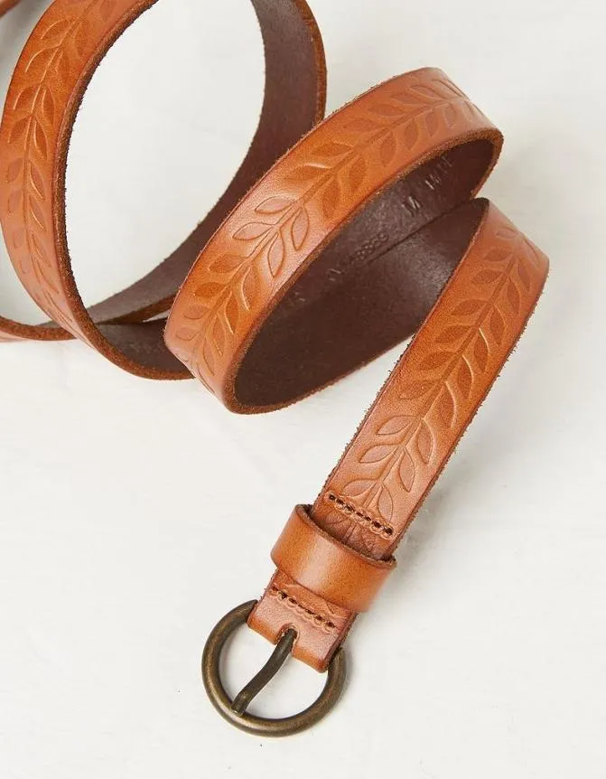 Fatface Belts Embossed Leaf Leather Belt Tan 8211 Women