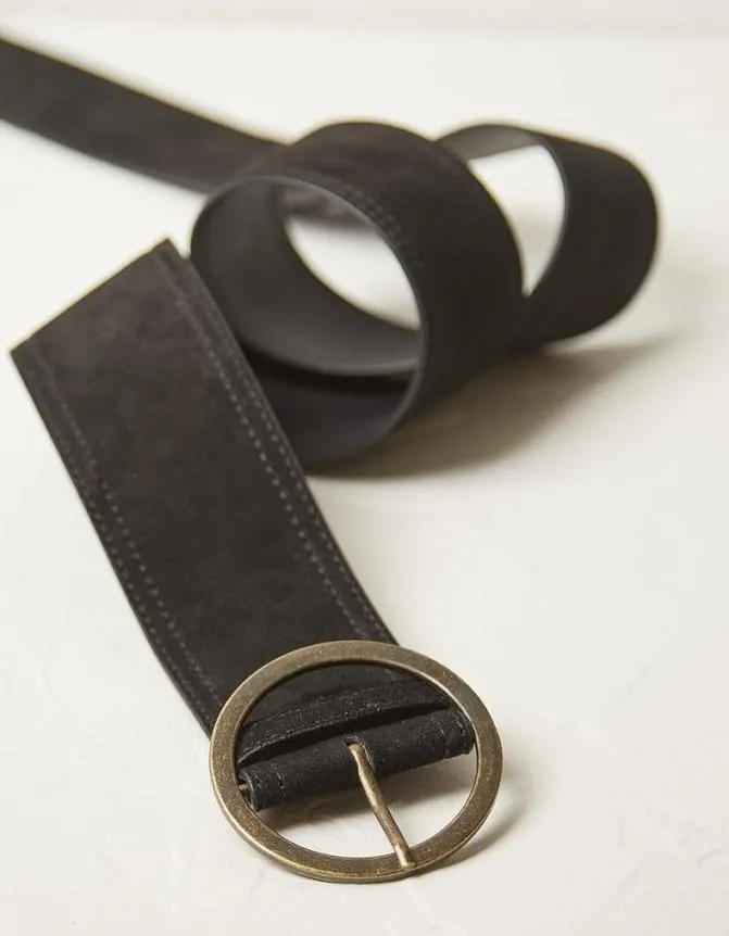Fatface Belts Wide Suede Belt Black 8211 Women