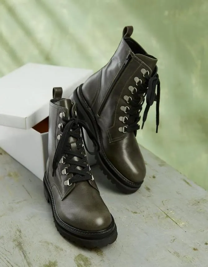 Fatface Boots Aureilia Ankle Hiker Boot Olive Green 8211 Women