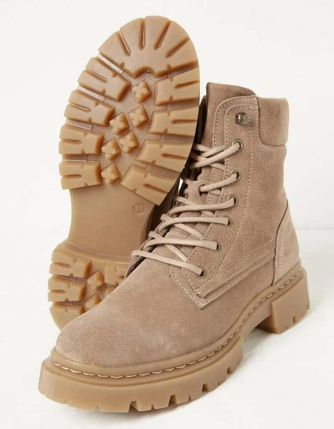 Fatface Boots Eliza Suede Ankle Worker Boot Stone 8211 Women