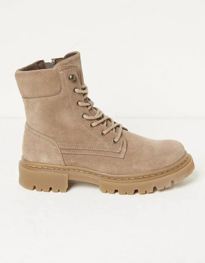 Fatface Boots Eliza Suede Ankle Worker Boot Stone 8211 Women